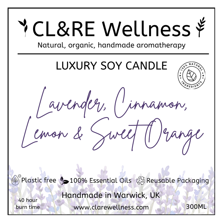 Christmas Candle (with Lavender, Cinnamon, Lemon & Sweet Orange) 300ml