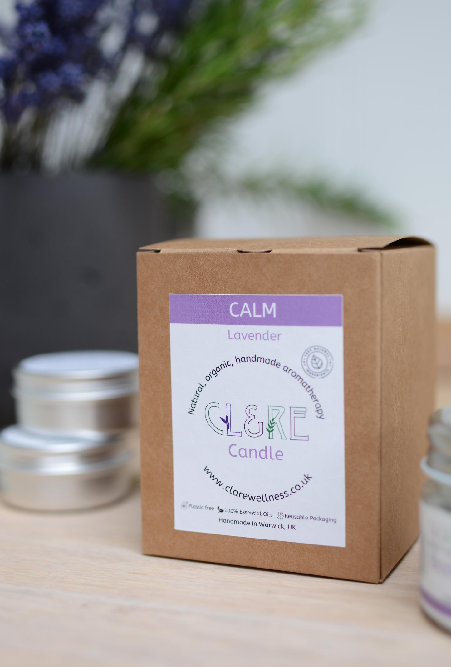 Calm Candle (with Lavender essential oil & Lavender buds) 250ml