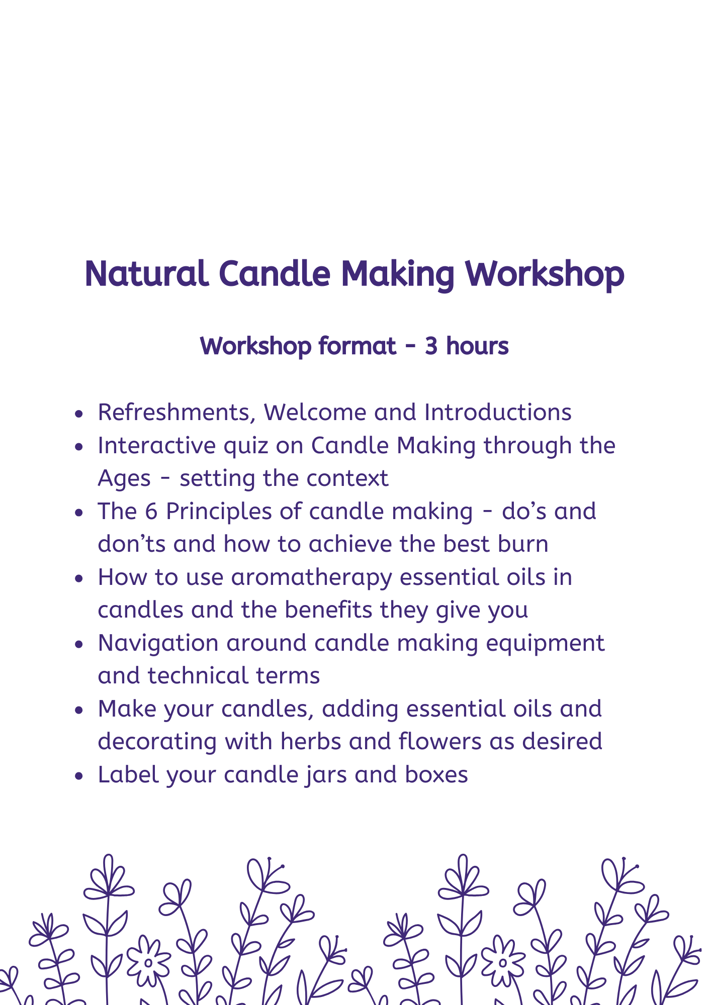 Natural Candle Making Workshop place Friday 9 October 13:30 - 16:30