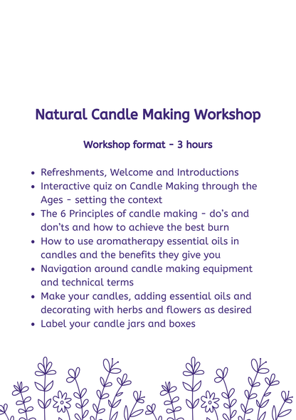Natural Candle Making Workshop place Friday 9 October 13:30 - 16:30