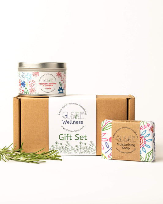Seasonal Candle & Soap gift set (Rosemary, Bergamot & Grapefruit)