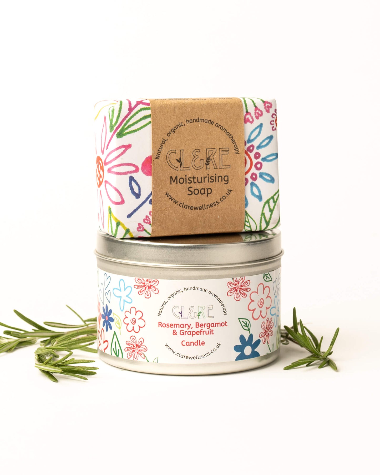 Seasonal Candle & Soap gift set (Rosemary, Bergamot & Grapefruit)