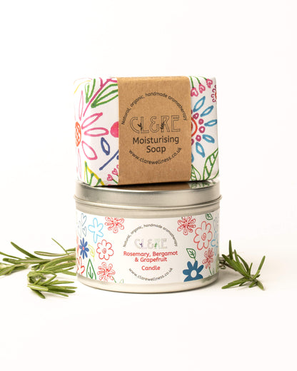 Seasonal Candle & Soap gift set (Rosemary, Bergamot & Grapefruit)