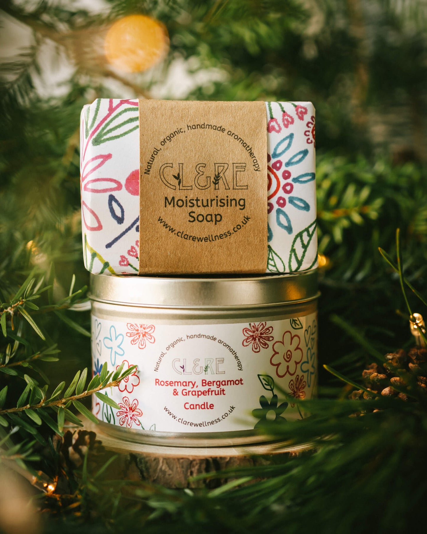 Seasonal Candle & Soap gift set (Rosemary, Bergamot & Grapefruit)