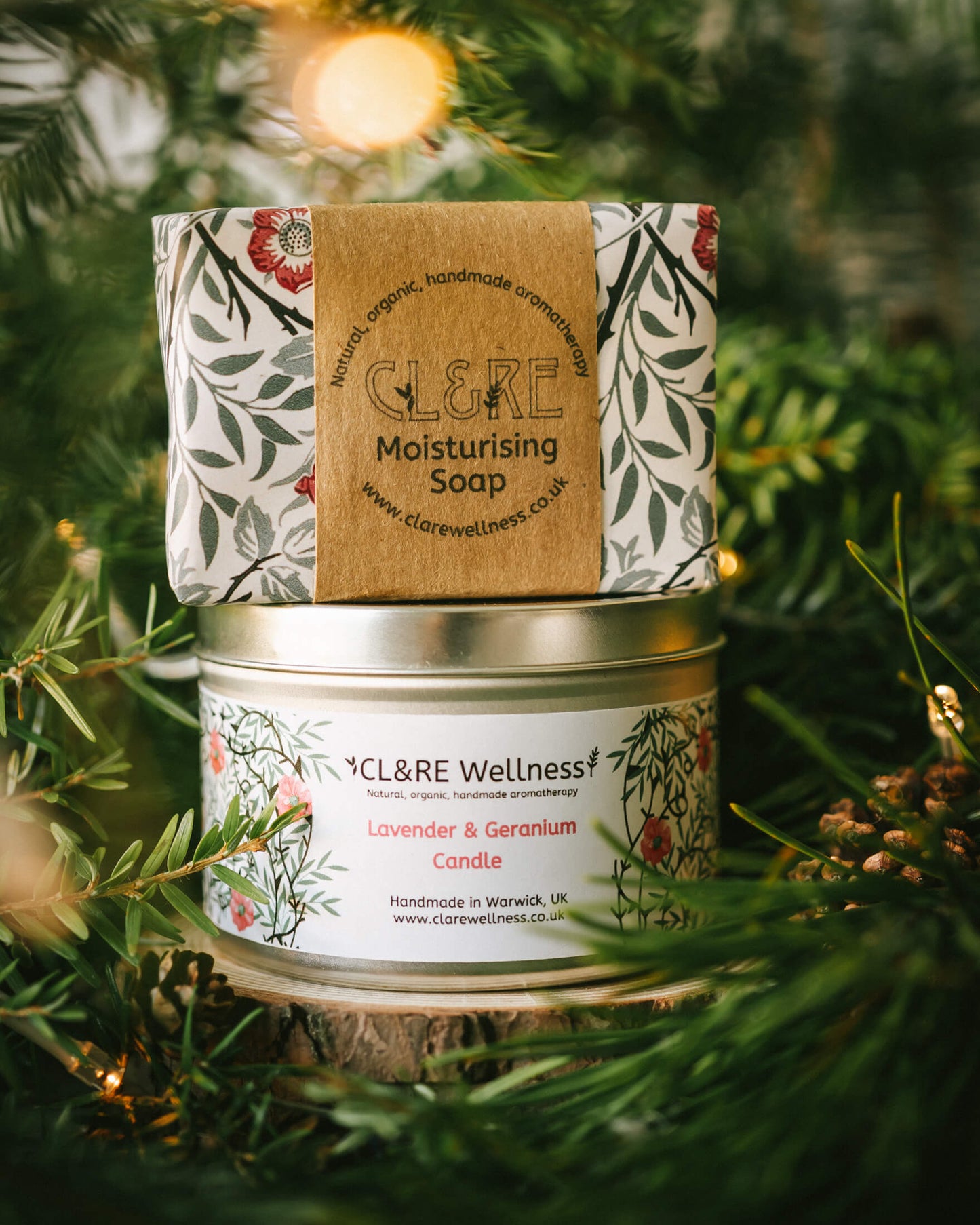 Seasonal Candle & Soap gift set (Lavender & Rose Geranium)