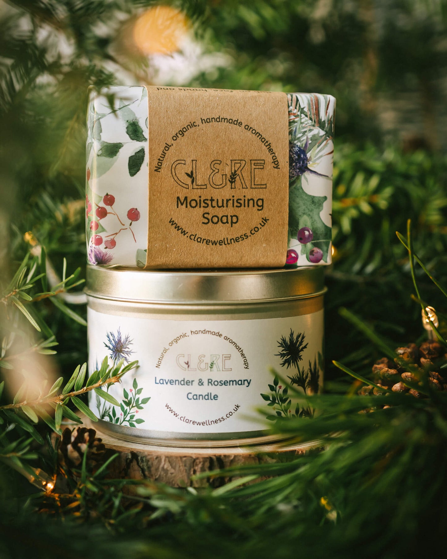 Seasonal Candle & Soap gift set (Lavender & Rosemary)