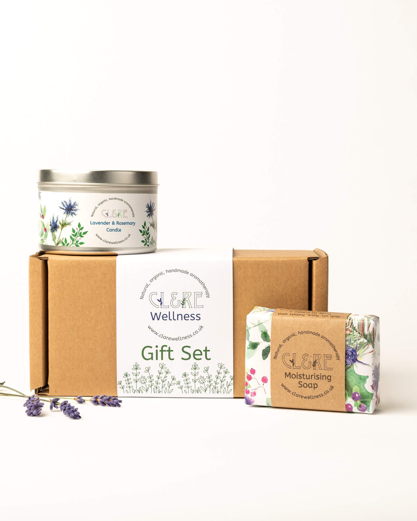 Seasonal Candle & Soap gift set (Lavender & Rosemary)