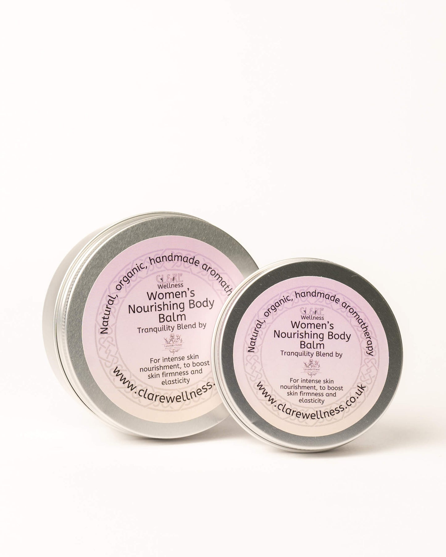 Two containers of CL&RE Wellness Women's Nourishing Body Balm on a white background