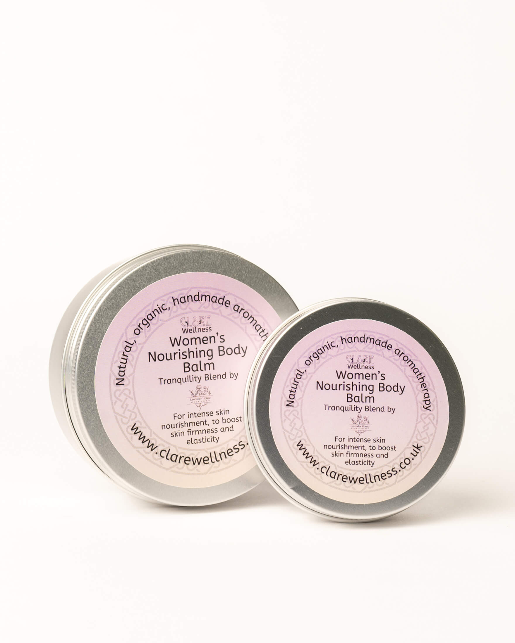 Two containers of CL&RE Wellness Women's Nourishing Body Balm on a white background