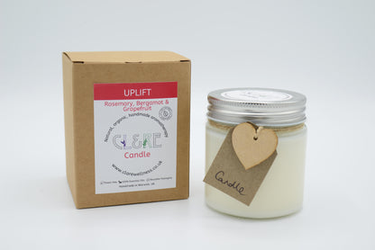 Uplift Candle (with Rosemary, Bergamot & Grapefruit essential oils) 250ml