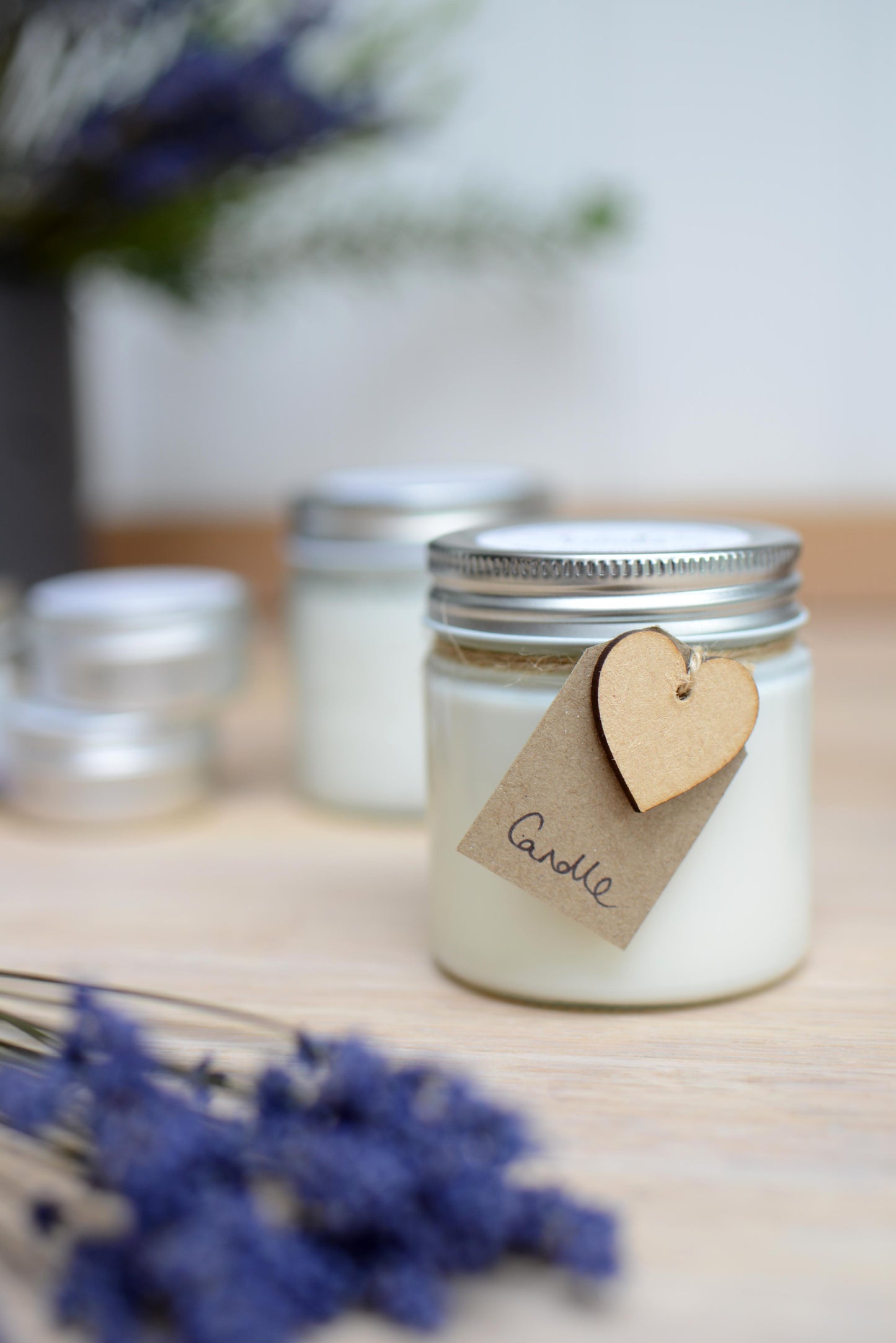 Energise Candle (with Rosemary, Lemon & Sweet Orange essential oils, Rosemary leaves & blue cornflowers) 250ml