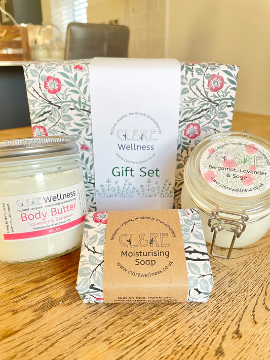 Mothers' Day Candle, Body Butter & Soap Gift Set