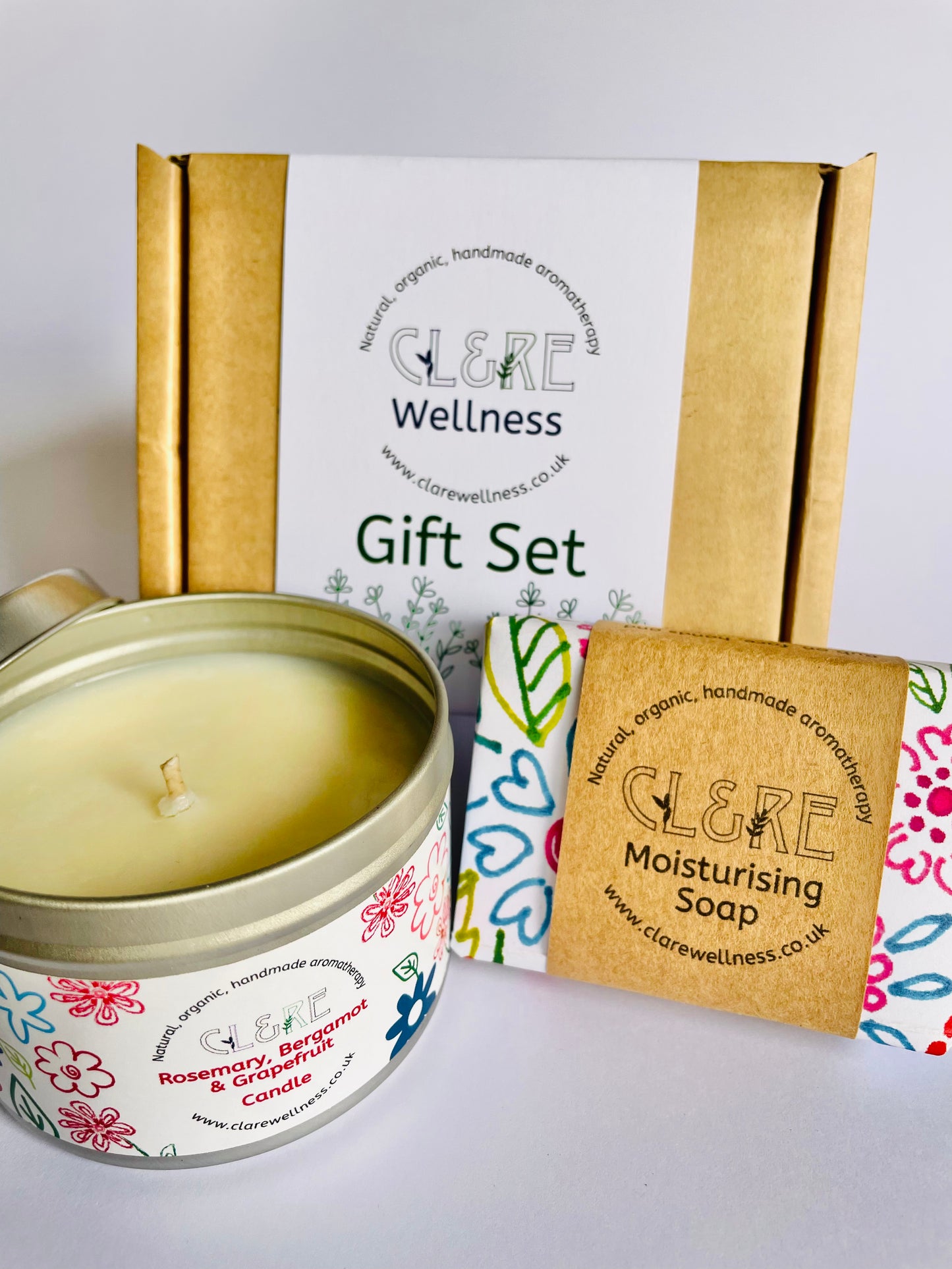 Seasonal Candle & Soap gift set (Rosemary, Bergamot & Grapefruit)