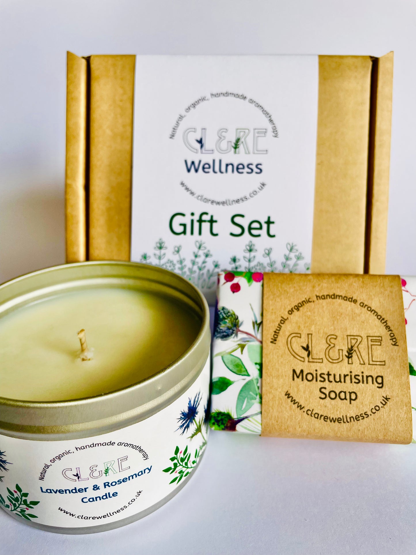 Seasonal Candle & Soap gift set (Lavender & Rosemary)