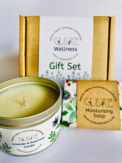 Seasonal Candle & Soap gift set (Lavender & Rosemary)