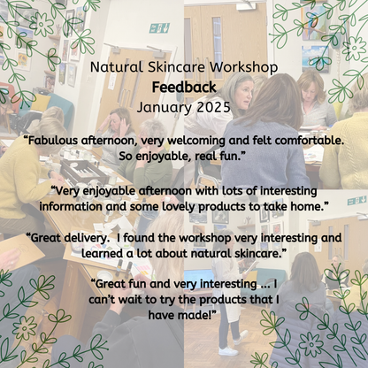 Natural Skincare Workshop place  14 March 2025 12:30 - 15:00 WARWICK