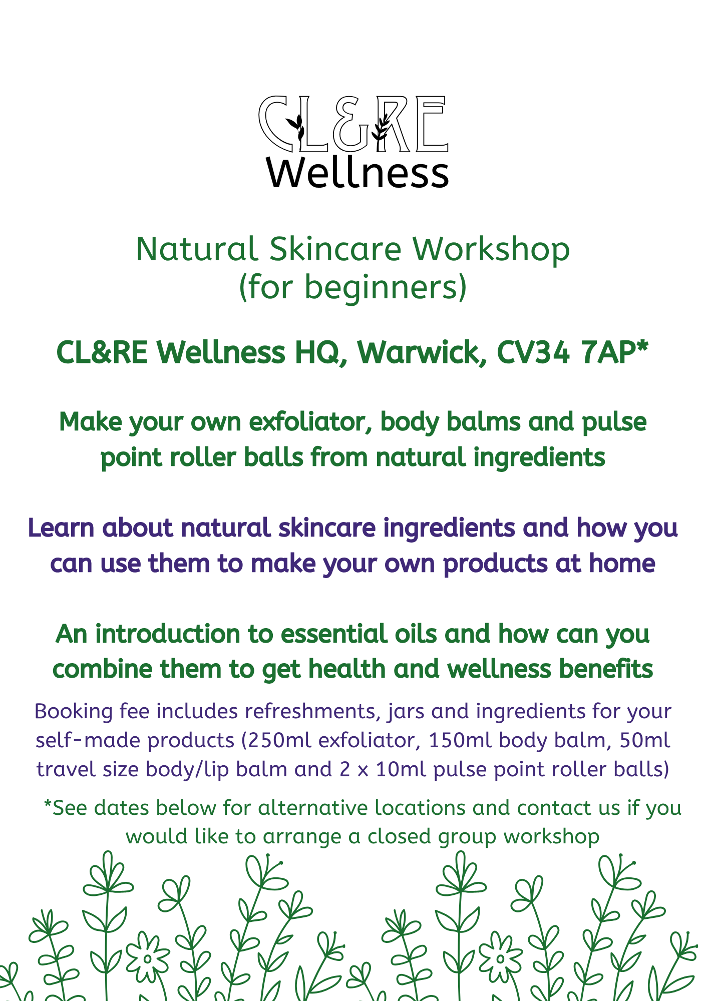 Natural Skincare Workshop places